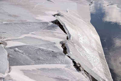 Close-up of ice on mountain