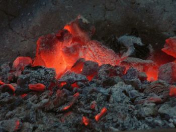 Close-up high angle view of fire