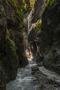 Scenic view of waterfall