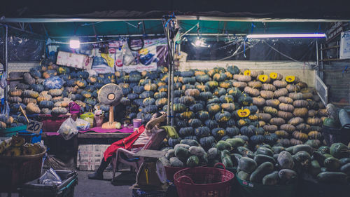 Various fruits for sale at market stall