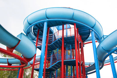 Low angle view of water slide at water park