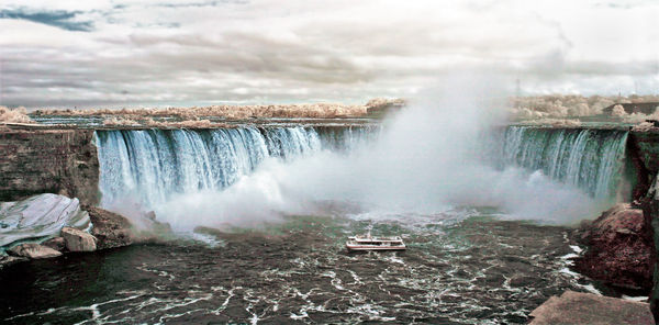 Scenic view of waterfall