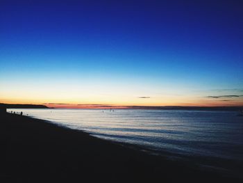 Scenic view of sea at sunset