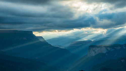 Scenic view of mountains against sky