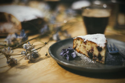 Close-up of cake on table