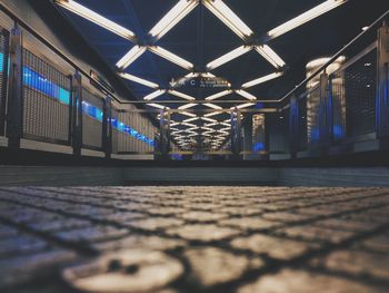 Interior of illuminated building