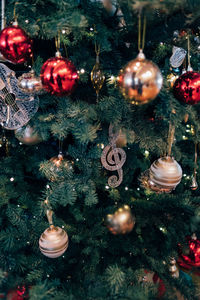 Christmas decoration hanging on tree