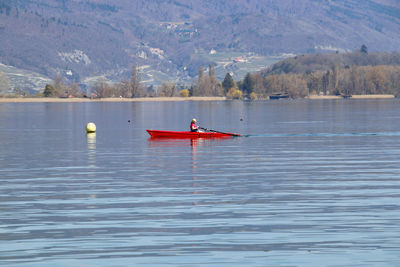 Scenic view of lake against mountain