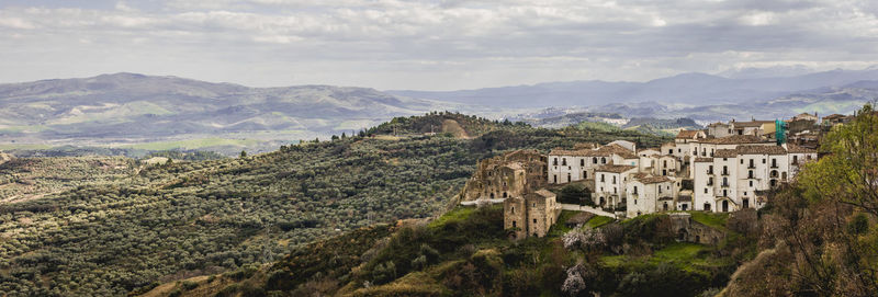 Panoramic view of historic building against sky