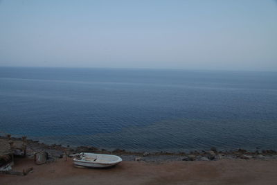 High angle view of sea against sky