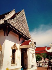 Low angle view of temple against sky