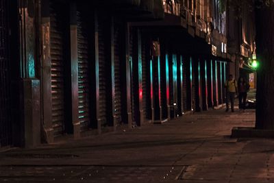 Street lights in city at night
