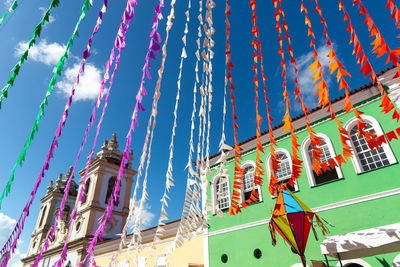 View of the decoration for the sao joao festival in pelourinho, historic center 