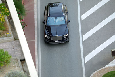 High angle view of vehicles on road