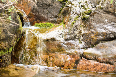 Scenic view of waterfall