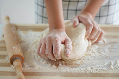 Homemade bread preparation with rising prices of bread on market. economic crisis. 