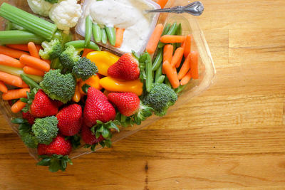 High angle view of vegetables