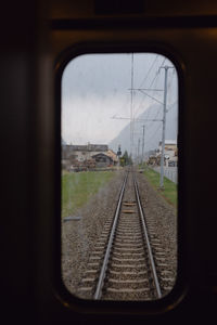 Cityscape seen through window