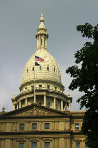 Low angle view of historic building against clear sky