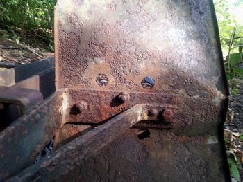 Close-up of rusty metal door