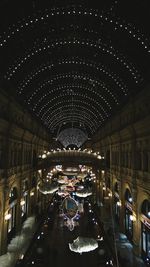 View of illuminated ceiling at night