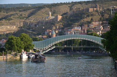 View of bridge over river