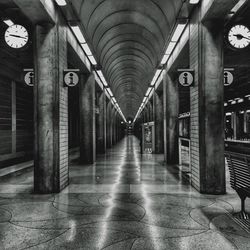Interior of empty corridor