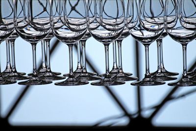 Close-up of glasses on table