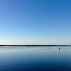 Scenic view of calm sea against clear sky