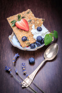 Close-up of sweet food on table