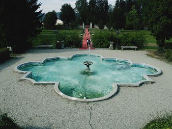 View of fountain in park