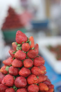 Close-up of strawberries in market