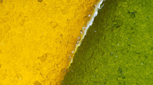 Full frame shot of wet yellow leaf
