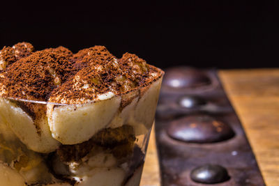 Close-up of dessert on table