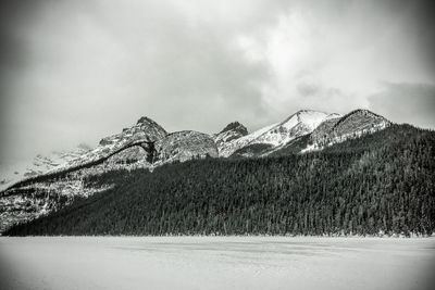 Scenic view of snowcapped mountain against sky