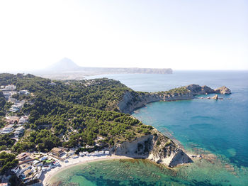 Aerial view of island in sea