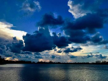 Scenic view of sea against sky at sunset