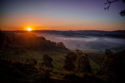 Sunset over landscape