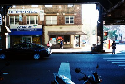 View of city street at night