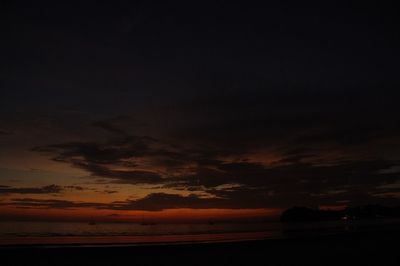 Scenic view of sea at sunset