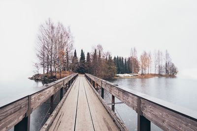 Panoramic view of lake against sky during winter