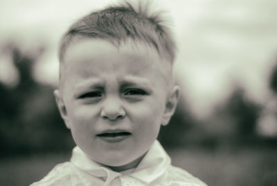 Close-up portrait of cute boy