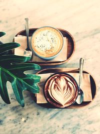 Coffee cup on table