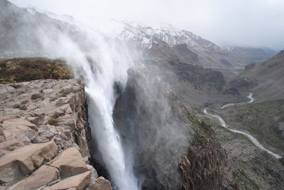 Scenic view of waterfall