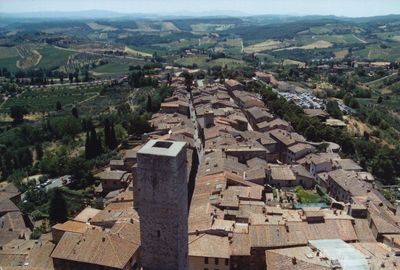 Top view of san gimignano , tuscany