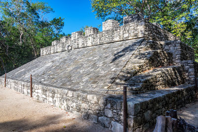 Low angle view of old ruin building