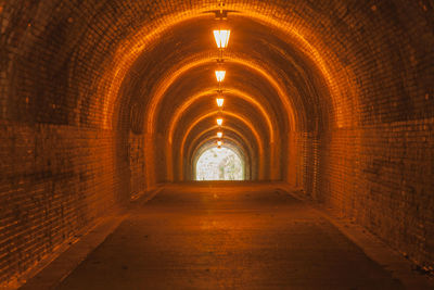 Illuminated empty tunnel