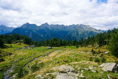 Scenic view of mountains against sky