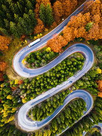 High angle view of highway by road