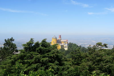 View of trees and buildings against sky